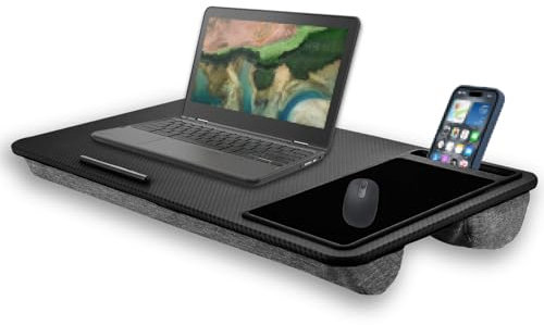 Laptop Tray 57.5 x 30.5 x 6cm Large Lap Desk Portable Laptop Stand with Cushion, Mouse Pad, Phone Slot, Portable for Bed Sofa Carpet Work Study Gaming