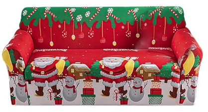 Generisch Elastischer Sofabezug mit Weihnachtsmotiven, Jacquard Stretch Sofahusse, Moderne Schonbezug für Wohnzimmer, Haustier-Schutz, Weihnachtsdekorationen (Stil 2, 190-230cm)