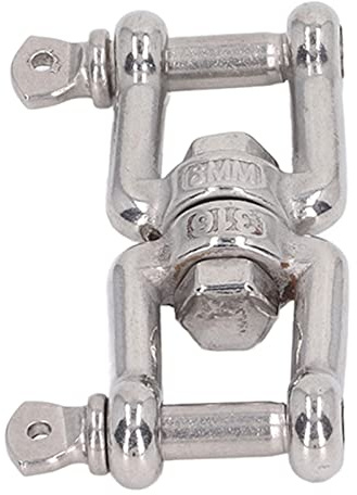 Womamaxsc Manille à Double mâchoire en Acier Inoxydable 304, connecteur d'ancrage à mâchoire antirouille, Anneau de Manille Amovible Robuste avec Rotation à 360 degrés, pour Le poinçonnage (6MM)
