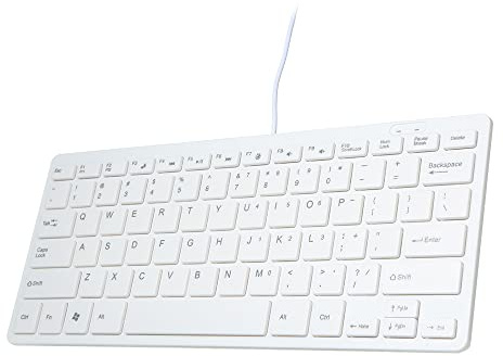 Jectse Mini Teclado, Teclado Portátil con Cable USB con Botones de Chocolate Flexibles y Diseño Ergonómico, para Uso en Escritorio y Portátil en el Hogar y la Oficina
