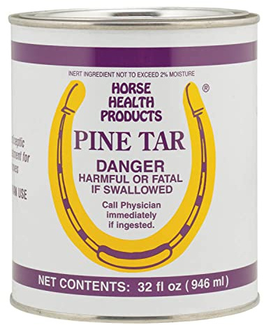 Flagline Horse Health Pine Tar, Natural Topical Antiseptic for Use on Horse Hooves, Helps Retain Moisture, Helps Keep Hooves from Cracking and Splitting, 32 Fluid Ounces