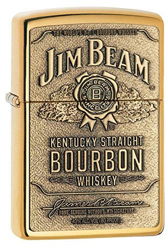 Zippo 1350002 Feuerzeug 254B Jim Beam Label Brass Emb
