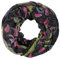 styleBREAKER Loop Schlauchschal mit Animal Print und Paisley Muster, Schal, Tuch, Damen 01014010, Farbe:Schwarz