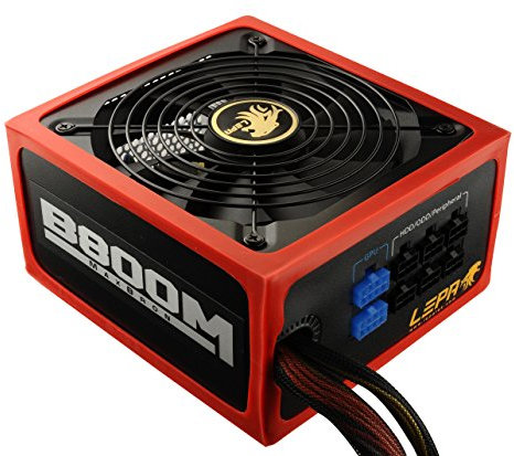 LEPA B800-MB unité d'alimentation d'énergie 800 W ATX Noir, Rouge - Unités d'alimentation d'énergie (800 W, 100 - 240 V, 47 - 63 Hz, 6 - 12 A, +12V,+3.3V,+5V,+5Vsb,12V, Actif)