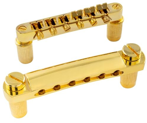Musiclily ABR-1 Style Tune-O-Matic Steg und Saitenhalter Set for Epiphone Les Paul SG E-Gitarre, Gold
