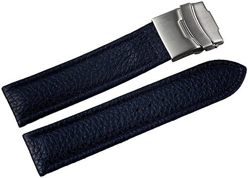 Leder Uhrenarmband Uhrenband Uhrband Ersatzband Armband blau Nahtfarbe blau 816230300122 Stegbreite 22 mm