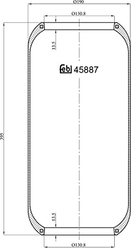febi bilstein 45887 Luftfederbalg ohne Kolben, 1 Stück