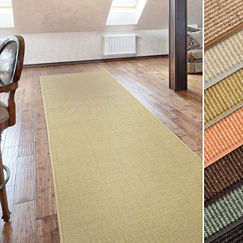 casa pura Naturfaser Sisal Stufenmatten | Ivory/Creme | Qualitätsprodukt aus Deutschland | kombinierbar mit Sisalläufer | 65x23,5 cm | rechteckig | 15er Set