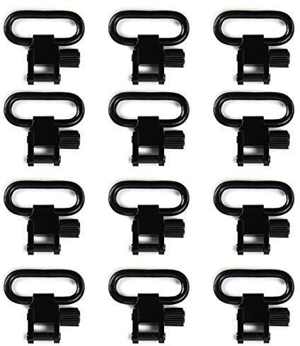 GUGULUZA 12 STÜCK 2,54cm / 3,18cm Schnellverschluss Riemenbügel, QD Sling Swivel, für Gewehrgurt und Schraube Holzpfosten