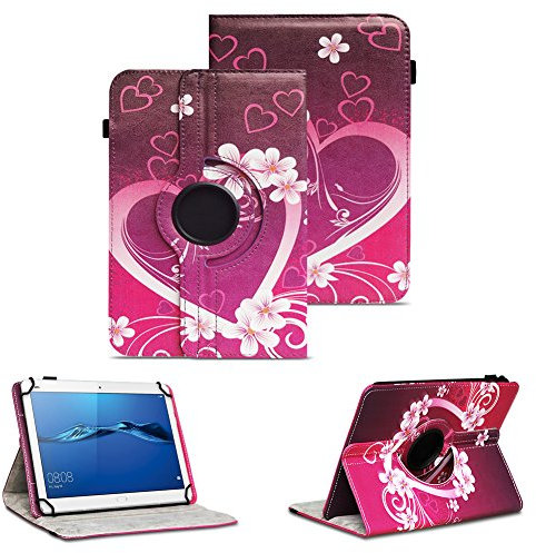NAUC Tablet Hülle kompatibel für Huawei MediaPad T1 T2 T3 T5 10 Tasche Schutzhülle Schutzcase Cover 360° Drehbar Case, Farben:Motiv 7