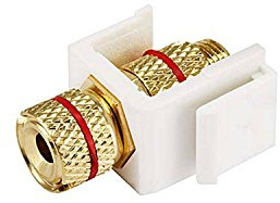 Lyndahl LKK0194WSR Keystone, Polklemme Adapter, vergoldet, schwarz oder rot Rot
