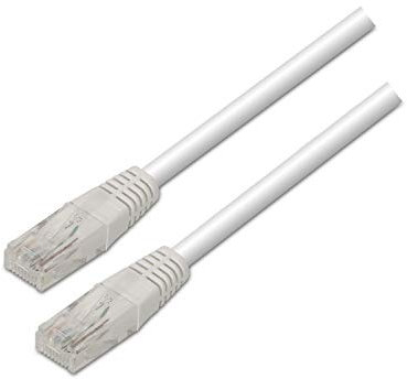 AISENS A135 – 0250 – Brauseschlauch RJ45-Patchkabel (1 m, 10/100/1000 Mbit/s, Switch/Router/Modem/Patchpanel/Patchfeld/Access Point/Champs-Anschluss) weiß