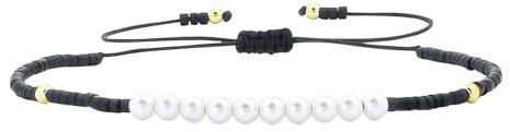KELITCH Natürliche Perle Strang Armband Perlen Armband Stapelbar Armbänder Für Paare Einstellbare
