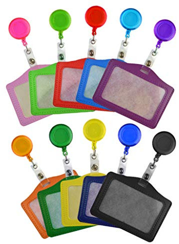 10 Pezzi Porta Badge Retrattile Carta d’Identità per Carte e Chiavi Cinghie Cordini