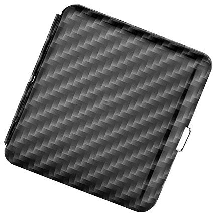 Sepilo Zigarettenetui Carbon Optik Etui mit Platz für 20 King Size bis 85mm inkl. 1 Turbo Feuerzeug Sturmfeuerzeug in Carbonoptik (Carbon #43)