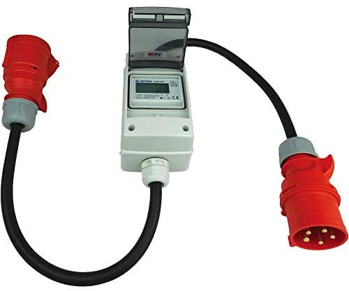 NWP 32A 400V CEE Adapter - mobiler digitaler Stromzähler - geeicht - (mit Reset) IP44-3-phasig