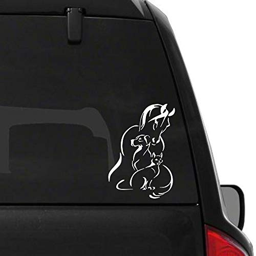 Pegatina Promotion Aufkleber Autoaufkleber Sticker Pferd mit Hund & Katze Typ2 ca 25cm Tierliebe reiten Kinderzimmer Wandtattoo