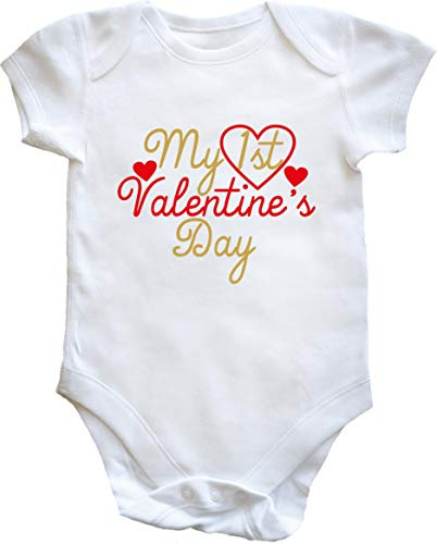 Hippowarehouse My 1st valentine's day baby vest bodysuit (short sleeve) boys girls