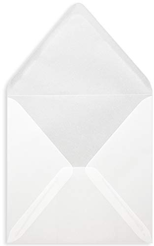 500 Quadratische Briefumschläge Transparent 15,5 x 15,5 cm 90 g/m² Nassklebung Post-Umschläge ohne Fenster ideal für Weihnachten Grußkarten Einladungen von Ihrem Glüxx-Agent