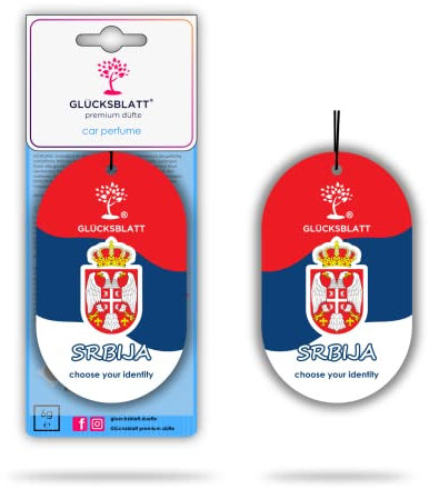 GLÜCKSBLATT premium Auto Duft Flag Serbien Flagge Srbija