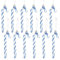 GWHOLE 12 Pcs Cannes de Noël Scintillant 13cm pour Décorations Arbres de Noël Ornements Canne en Bonbons Suspendu Bleu et Blanc Rayures