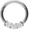 PIERCINGLINE Segmentrg-Clicker mit 3 Kristallen Chirurgenstahl Piercing Ohr Septum Tragus Helix Silberfarben