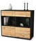 Stil.Zeit Kommode Sideboard, Albert, Korpus anthrazit matt, Front Holz-Design Pinie, (92x79x35cm), Push to Open Technik & Leichtlaufschienen