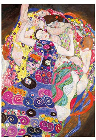 Spiffing Prints Gustav Klimt The Maiden - Extra Large - Semi Gloss - Framed Art Print Poster