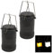 2er Set LED Camping Laterne Outdoor Campinglampe Leuchte Batteriebetrieben Tragbare Campinglaterne 2 Leuchtmodi Hellweiss & Flammenlicht