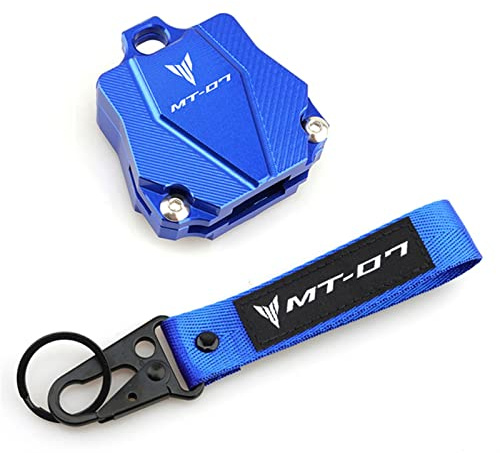Porte-clés De Moto pour Yamaha MT07 MT-07 2015-2021 Universel Moto Accessoires Clé Shell Case Housse De Protection Et Porte-clés Porte-clés Anneau (Couleur : 1 Set Blue, Size : B)