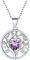 Supcare Colliers arbre de vie en argent sterling pour femmes, médaille ronde avec pendentif en forme de cœur de février, pierre de naissance, bijoux de famille