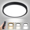 Smanu LED Deckenleuchte Dimmbar mit Fernbedienung, 24W 2200LM,3000K-6000K Einstellbar Flach Deckenlampe Panel Rund für Badezimmer,Schlafzimmer,Wohnzimmer,Küche,Keller, Balkon,Ø30cm,Schwarz