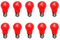 Aiwerttes 10er Pack 3W LED farbige Glühbirne E27 A50 Schraubkappe Rot Glühbirne für Hochzeit Halloween Weihnachtsfeier Nicht dimmbar