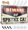 Coda Poster Beware Of Sphynx Katze, Metallschild, lustige Poster, Wanddekoration (Größe: 20 x 30 cm)