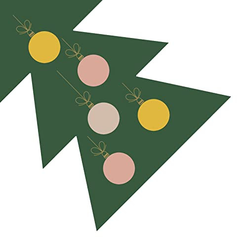 12 Servietten Weihnachtsbaum mit Kugeln gestanzt