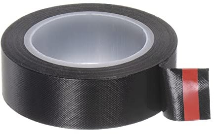 sourcing map Fabric PTFE Tape Roll, 0.75 x 33 ft High Temperature PTFE Adhesive Tape 0.13mm Thickness for Vacuum Sealer Machine Hand Impulse Sealers, Black