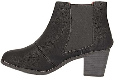 CHSHOER Stivaletti classici da donna versatili 6 cm con tacco a blocco, Nero , 40 EU