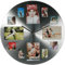 wunderschöne Fotouhr 38cm rund,Wanduhr für 12 Fotos, Aluminium Design Uhr, Fotogalerie Bilderrahmen Bildergalerie Edelstahl Look