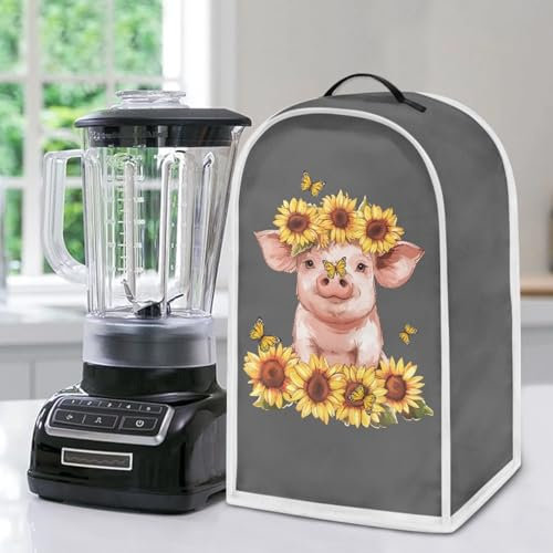 Psesaysky Sunflower Pig Blender Cover Food Processor Cover Anti-sputtering Blender Cover Dust Cover for Stand Mixer Resistant Fabric Kitchen Appliance Case Soft