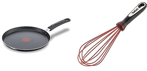 Tefal Day By Day On Poêle à crêpe 25 cm, Revêtement antiadhésif résistant, Compatible tous feux sauf induction & INGENIO ACCESSOIRES Fouet Taille unique