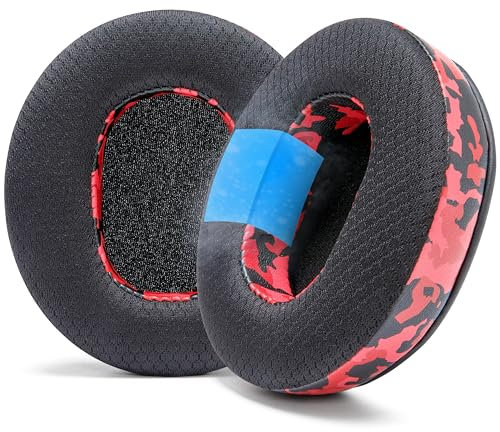 WC FreeZe Kraken - Cooling Gel Earpads for Razer Kraken V3, V3 Pro, V4, & V4 Pro by Wicked Cushions - Maximize Comfort, Durability, Thickness & Sound Isolation for Epic Gaming Sessions | Red Camo