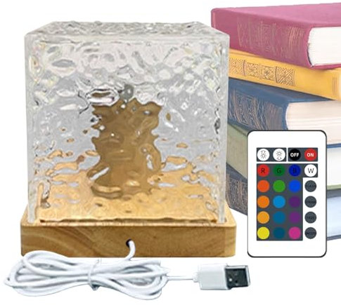 Dynamisch rotierendes Nachtlicht - 16-Farben-Acryllampe mit Fernbedienung,Heimdekorationen für, Couchtisch, Arbeitszimmer, Nachttisch, Kinderzimmer, Eingangsbereich