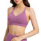 Lemedy Riemchen-Sport-BHs für Damen, Criss Cross Back Padded Workout Crop Yoga Tank Tops, rosa / purpur, X-Large
