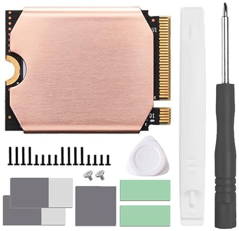 Steam Deck SSD Heatsink Thermal Pad: Haojiaho M.2 2230 NVME SSD Copper Heat Sink with Cooling Thermal Pads for Steam Deck 2230 SSD, SabrentRocket 2230, Rog Ally ssd, Back Cover Opening Tools, 2230T