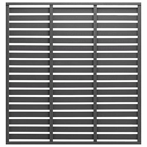 Tidyard Panneau de Clôture WPC 180x180 cm Gris, Clôture de Jardin, Bordure de Jardin Décorative Protection pour Extérieur, Cour Arrière, Terrasse