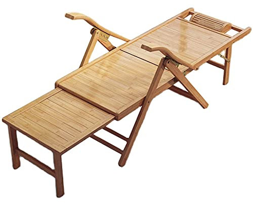Liegestühle Aus Holz Für Den Außenbereich, Terrassen-Liegestühle, Sommer-Strandstuhl Mit Verstellbarer Rückenlehne, Gartenbank Mit Ausziehbarem Fußschemelbrett, Cooler, Klappbarer Liegestuhl Aus Natü