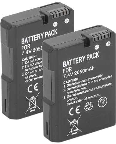 2 Pièces en EL14 en EL14A Batterie pour D3100 D3200 D3300 D3400 D3500 D5100 D5200 D5300 D5500 D5600 P7000 P7100, 7,4 V 2050 MAh Batterie de Remplacement pour Appareil Photo