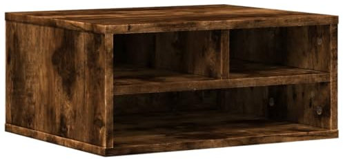 vidaXL Druckerständer, Druckertisch mit Stauraum, Druckerregal für Büro Arbeitszimmer, Druckerhalter Beistelltisch, Räuchereiche Holzwerkstoff