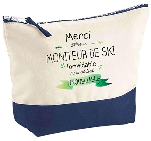 Pochette Merci d'être Un Moniteur d'auto-école Inoubliable | Idée Cadeau pour Collègue Travail Retraite Trousse Grand Format Maquillage Toilette