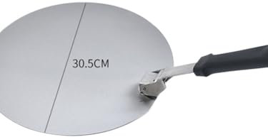 HESHUYAN Pala Pizza Espátula for Pizza con Mango de plástico, Plegable, Redonda, de Acero Inoxidable, for repostería, Accesorios, Antiadherente, for Cocina y repostería Palas para Pizzas(12 Inches)